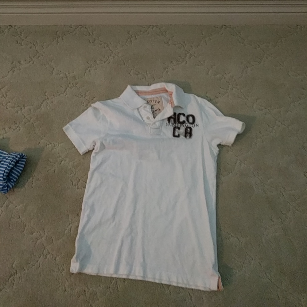 Hollister white polo shirt medium
